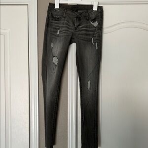 Genetic Denim Black Grey Distressed Skinny Jeans